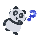 Panda Bingung Berdiri Biru